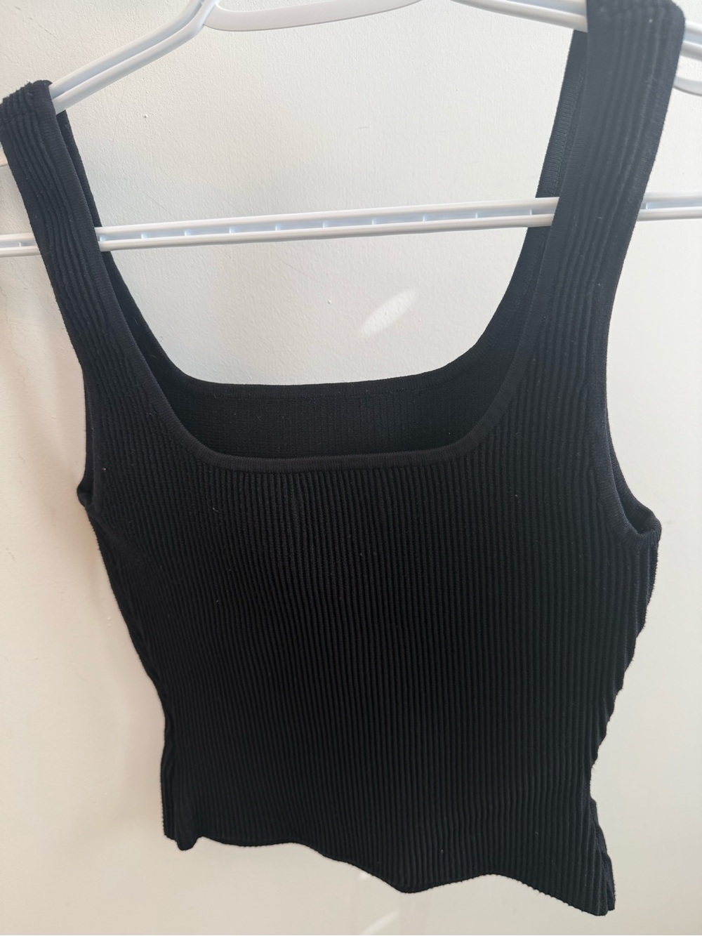Babaton Black Ribbed Square-Neck Tank - Picture 3 of 3